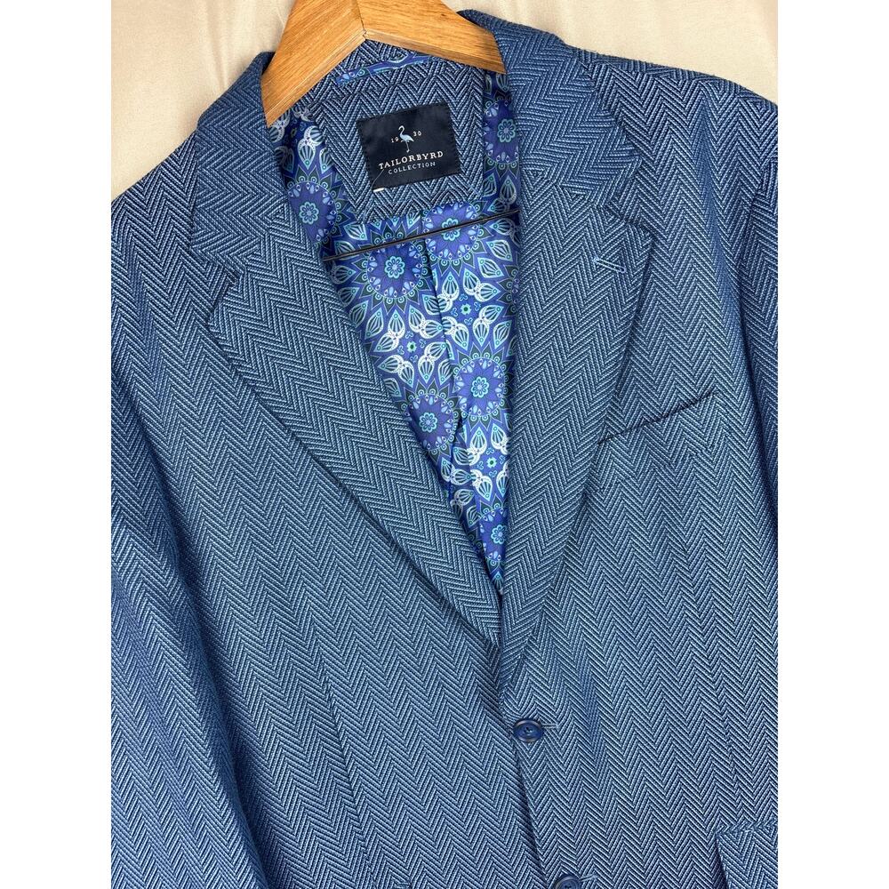 TailorByrd Blue Herringbone Blazer/Sports Coat Mens sz 42r 42 r Jacket